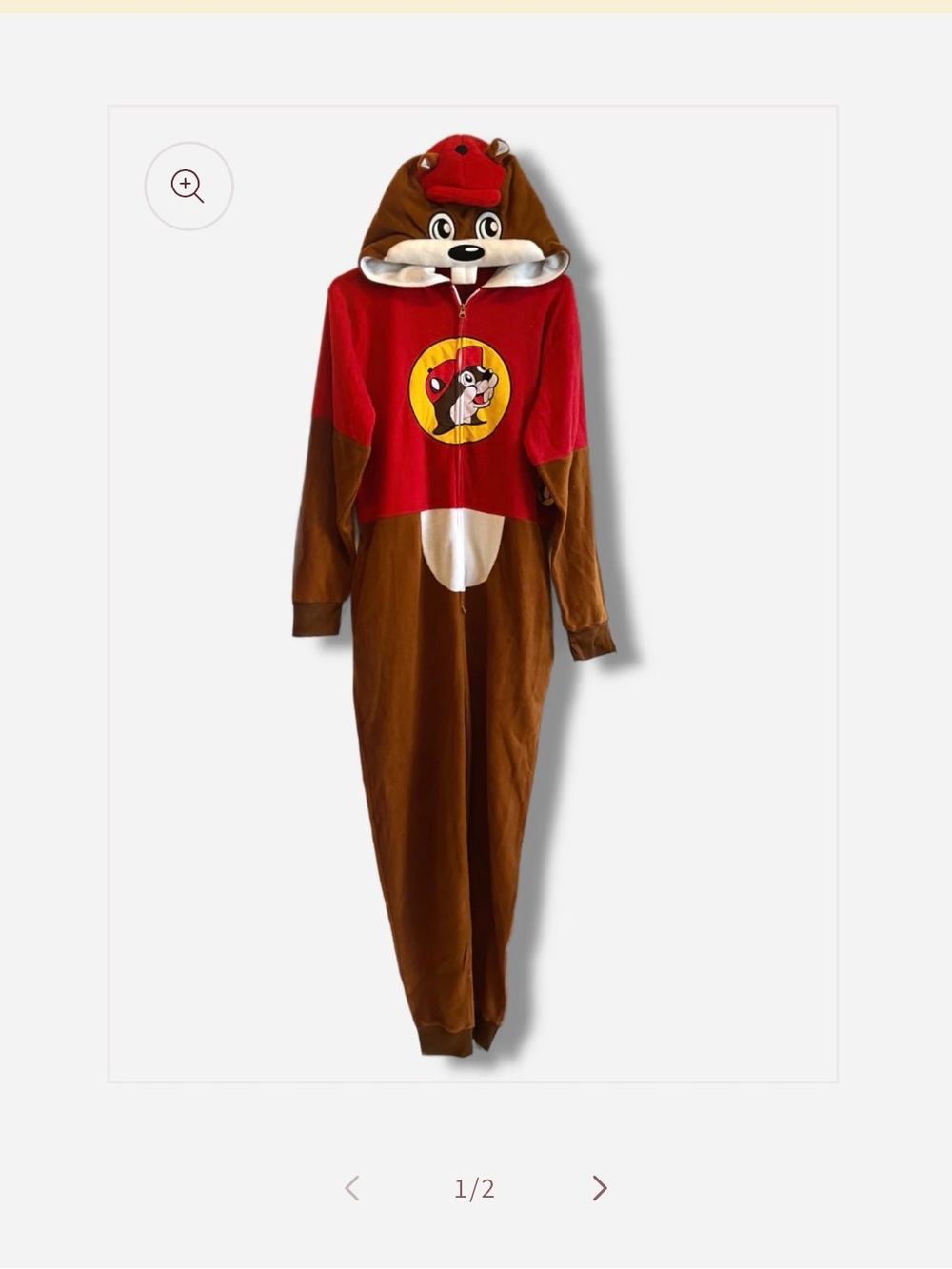 Buc-ee's Red and Brown Beaver Fleece Hoodie - Adult 2XL - Picture 3 of 5
